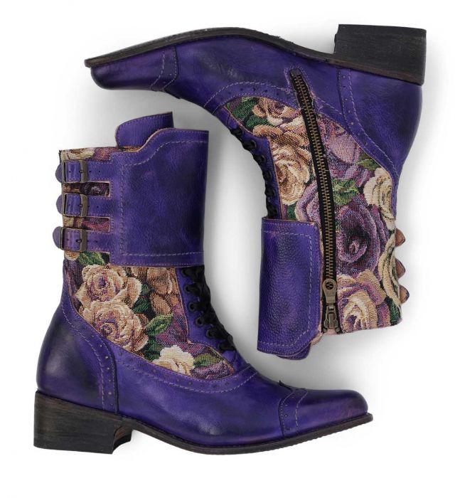 (image for) Faye Riding Boots Purple Poison with Lilac Tapestry